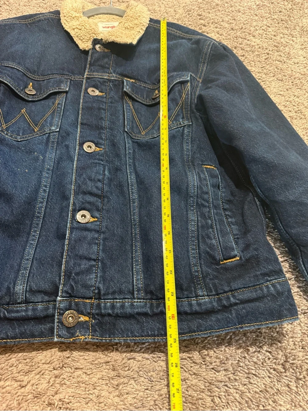 Wrangler Men's Dark Denim Heavy Weight Denim Insulated Cotton Work Jacket Medium - Picture 6 of 8